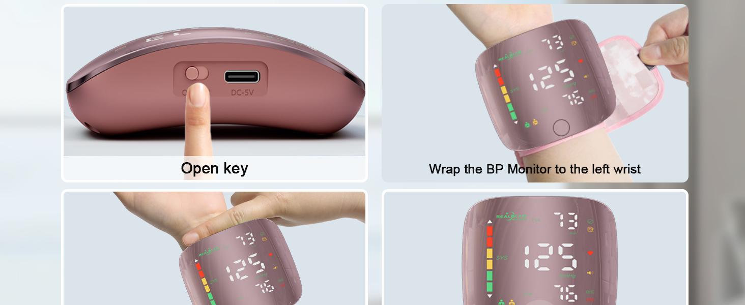 Wrist BP Monitors for Home Use with Curved Screen, Rechargeable Bp Machine, One-Button Switch Voice and User, Easy to Use, 5.31-9.25inch Bp Cuff, with Storage Case Bp Monitor