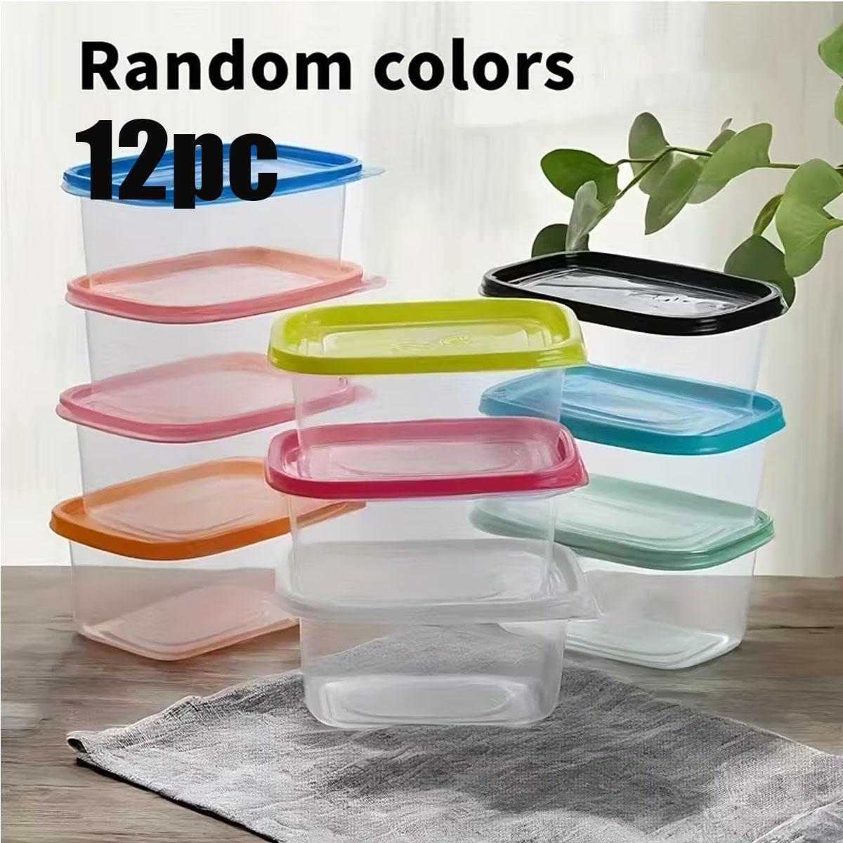 3/6/12pc rectangular food storage container with lid, reusable and stackable, leak-proof, Leakproof Airtight Containers, suitable for pre-meal preparation containers such as grains, meats, fruits, vegetables, salads, is the perfect choice for home