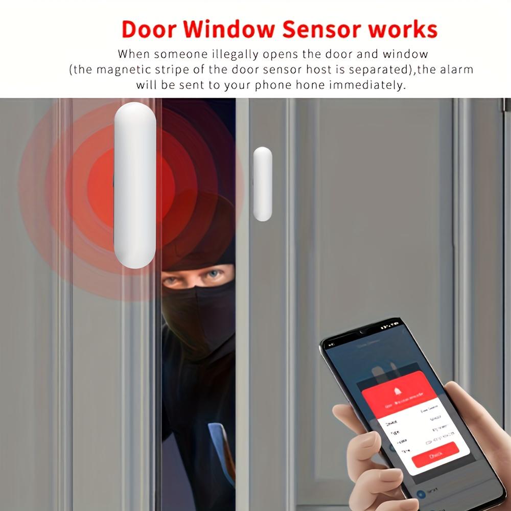 Tuya WiFi Window Door Sensor Wireless Door Detector Alarms Smart Life APP Remote Control Work with Alexa Google Home Smart Home Waterproof Motion Detection Security Monitor