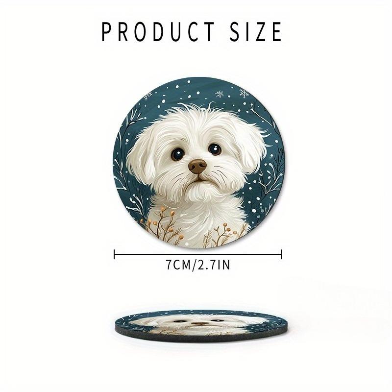 2pcs Adorable Dog Print Car Cup Holders - Non-Slip Rubber Mat with Decorative Design for Vehicle Interior, Perfect for Waterproof Cup Protection, Cup Holder Accessories | Playful Dog Design | Rubber Absorbent Material, Cup Holders for Car