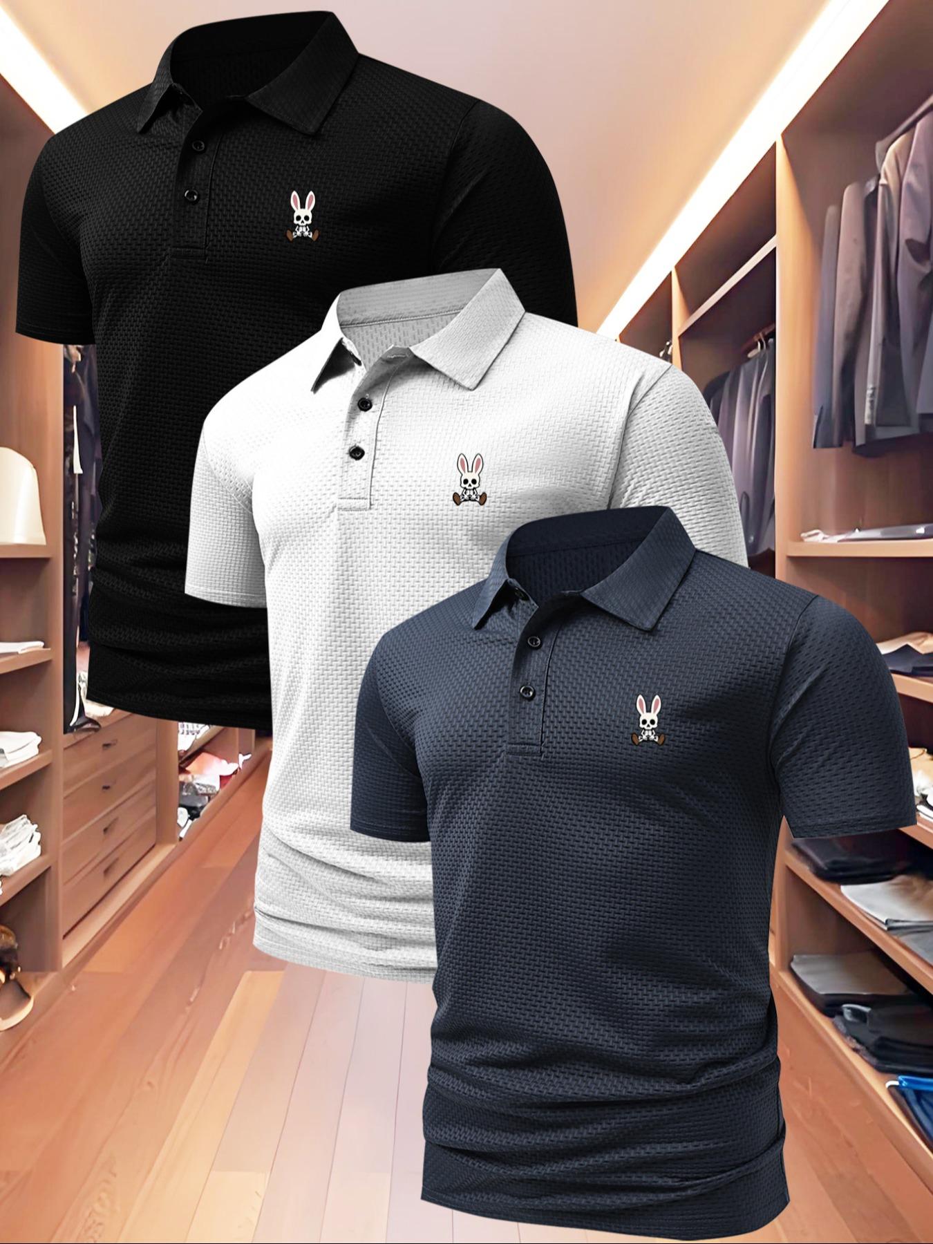 Men's High-End Golf Polo Shirt, Summer Casual Fitted Short Sleeve Top with Quick-Dry Fabric, Outdoor Sports & Leisure Wear, Perfect Birthday Gift, Golf Tournament Polo, Golf Casual Style!