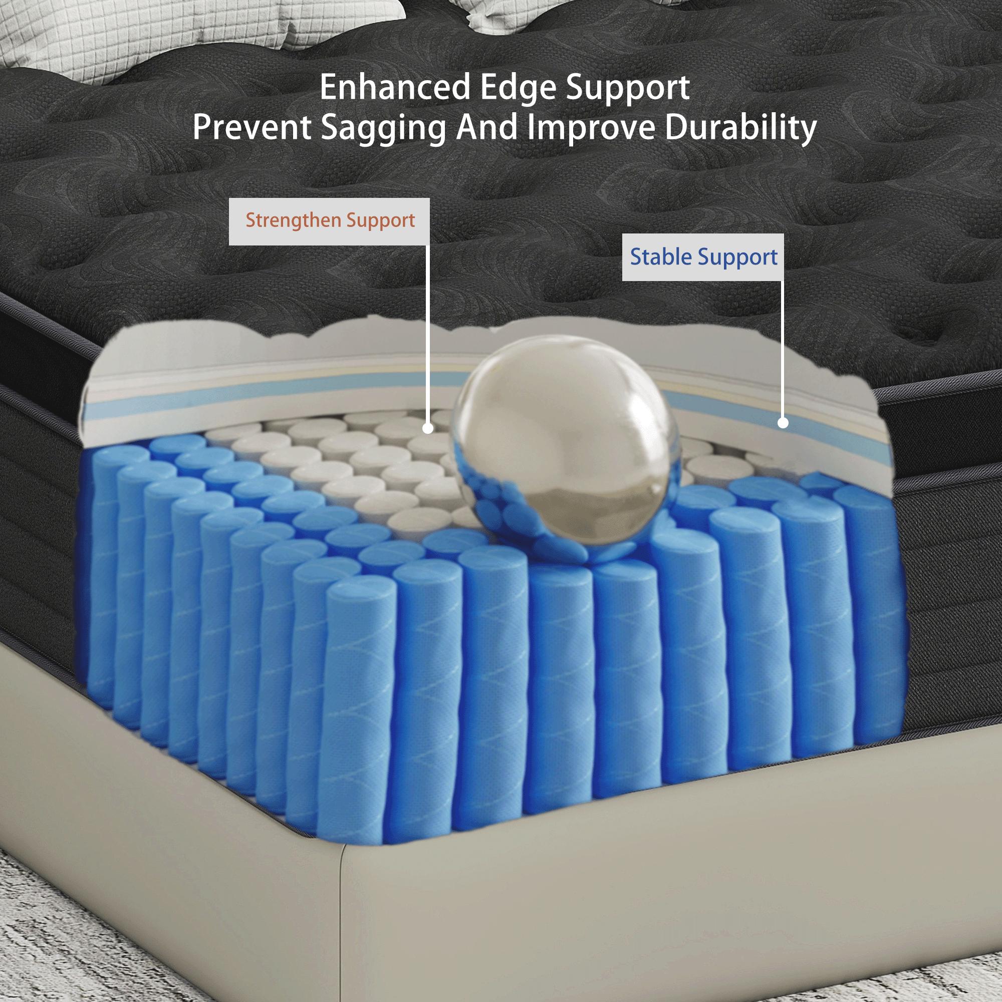 mattress queen size mattress 12/14 Inch Twin, Full, Queen, King Mattress Memory Foam And Spring, Hybrid MattressMedium Firmness, Lumbar Support, For Home Rooms Hotels, Boxed Halloween ChristmasGift Furniture Ergonomic queen size mattress Interior Modern