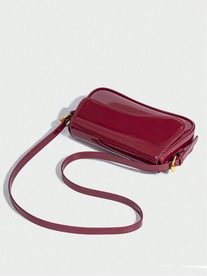 Women's Solid-Color Shoulder Bag, Fashionable PU Leather Crossbody Bag for Daily Use, Trendy Versatile High-quality Commuting Bag