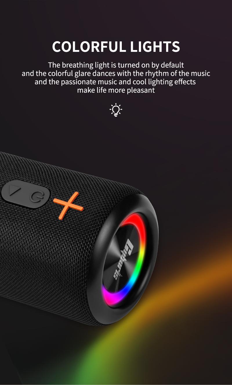 New upgrade 2 in 1 portable Bluetooth speaker with 20-watt stereo bass effect, IPX6 level waterproof performance and home theater surround sound. Modern style, a must-have for music lovers. Supports Bluetooth 5.3 connection. Boombox Birthday