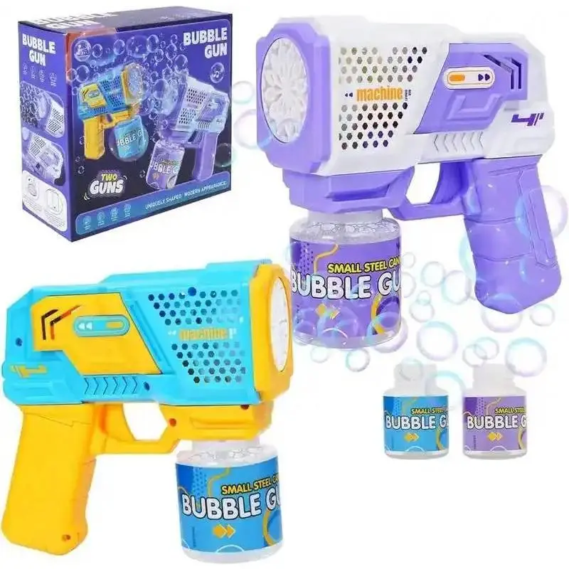 Automatic Bubble Machine Gun - Portable, 360° Leak-Proof Kid-Safe, Built-In LED Glow Lights, High-Volume Output, Outdoor Toy for Toddlers 3+, Boys/Girls Birthday Party Gift (Bubbles for Toddlers Included)