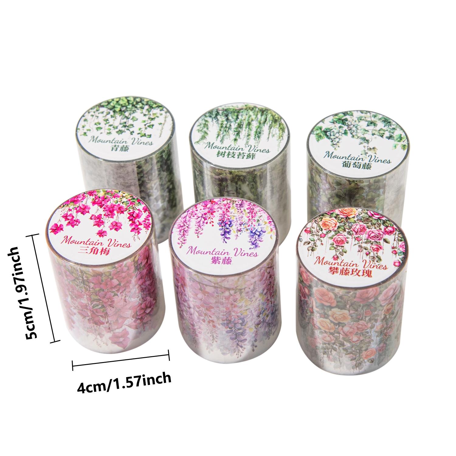 Mountain Vine Theme DIY Scrapbook Stickers Roll, Graphic Decal, Pet Tape Decorative Journal Album, Handmade Craft Supplies for Creative Projects