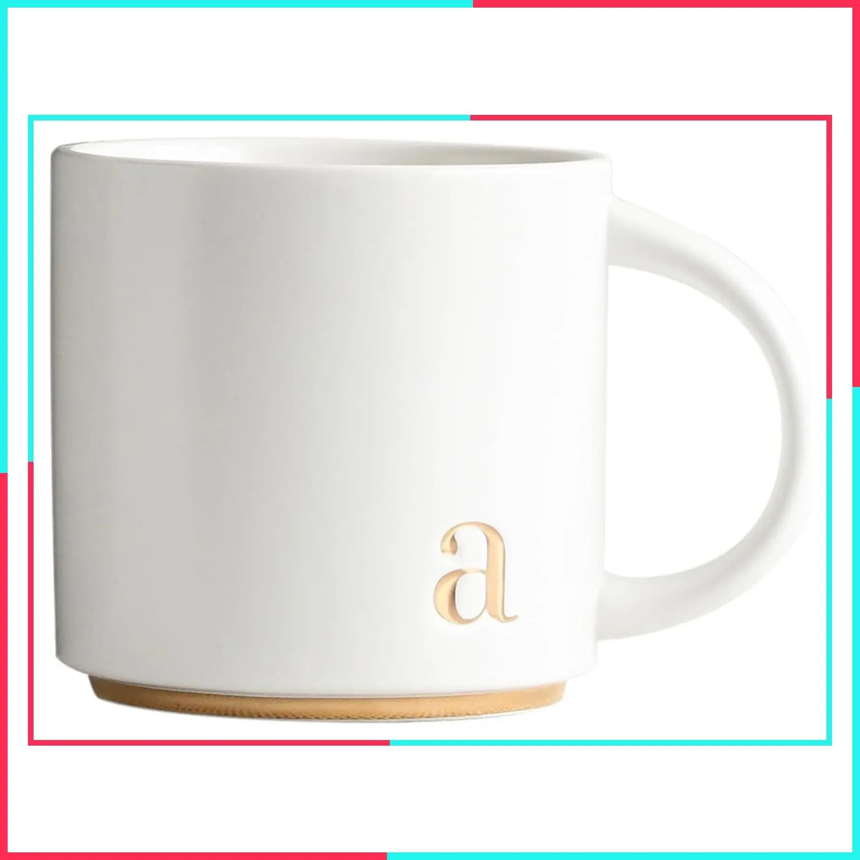Ceramic Coffee Mug, 15 oz Monogram Cup with Gift Box