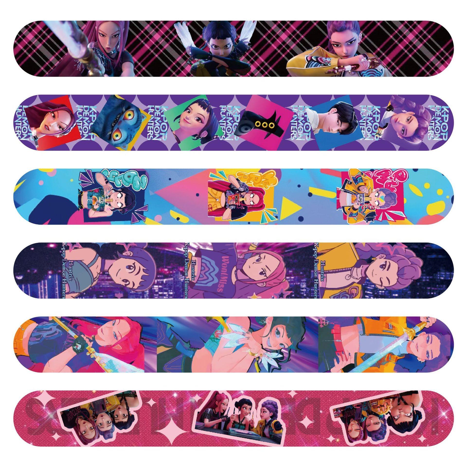 Korean cartoon girl group birthday party gift set of four, 12 bracelets, 12 keychains, 12 popcorn boxes, 12 decorative glasses – the best choice for a birthday party