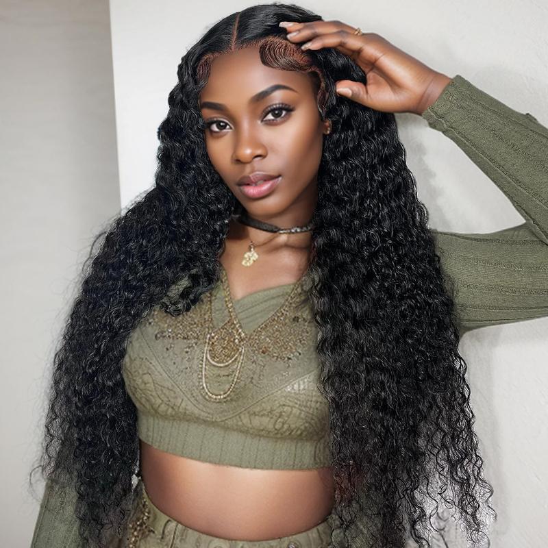 13x5 Deep Wave HD Lace Front Wigs Human Hair 220% Density  Deep Curly Frontal Wigs for Black Women Pre Plucked with Baby Hair