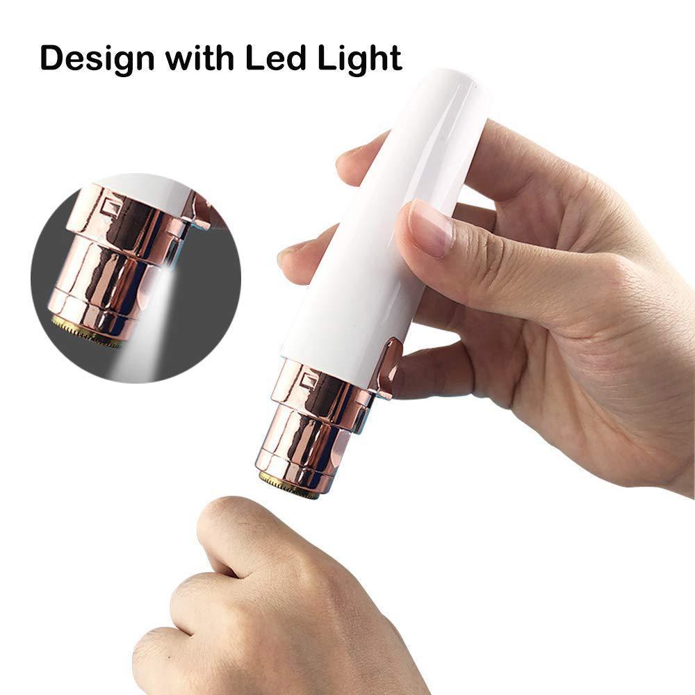 Portable Electric Eyebrow Trimmer, 2-In-1 Facial Hair Remover, LED Light Lip & Face Grooming Tool, Travel-Friendly, Perfect Gift for Girlfriend Mom