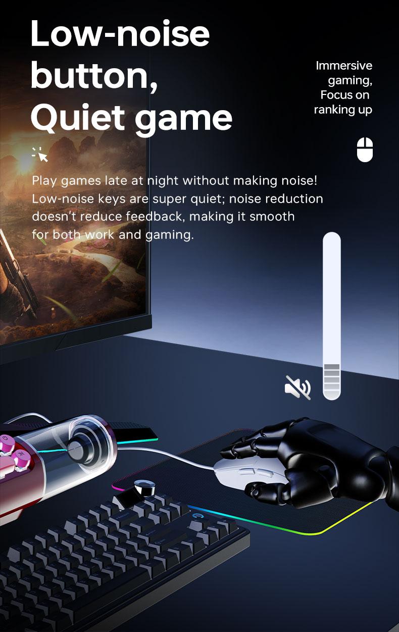AJAZZ NJ07 Wireless Game Mouse Soft Tone Buttons 1k Hz Rate of Return 2.4G+Wired+BT Six Gear DPI Adjustment 12800 Lightweight 67g Multi-system Support for E-sports and Office, Pc Accessories Gaming