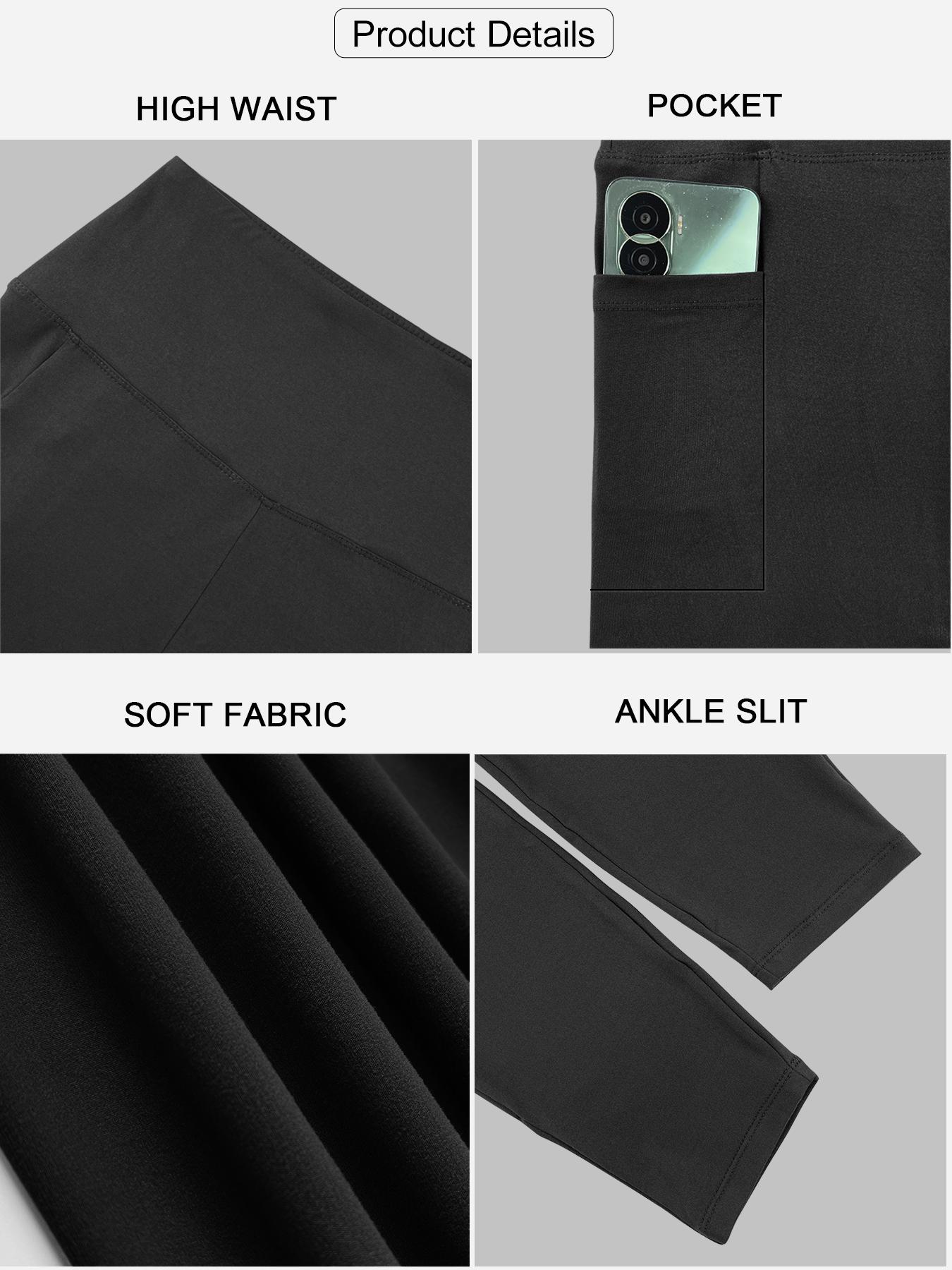 Women's Plus Size High-Waist Fleece-Lined Leggings, Thermal Stretchy Winter Pants with Pockets, Warm for Daily Wear