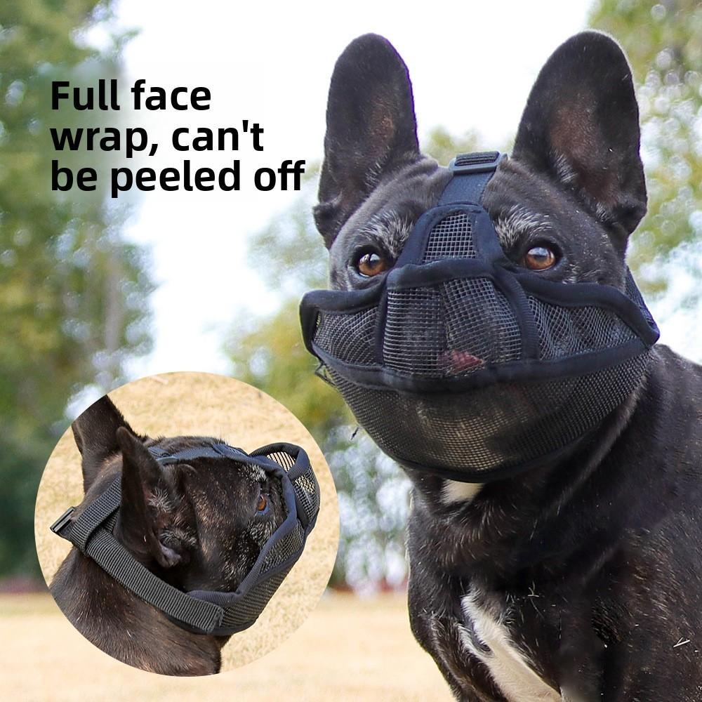 Breathable Dog Bite Proof Mouth Guard for Small Medium Large Dogs, Anti-Bark Pet Device, Prevents Chewing & Ingestion, Bulldog Specific