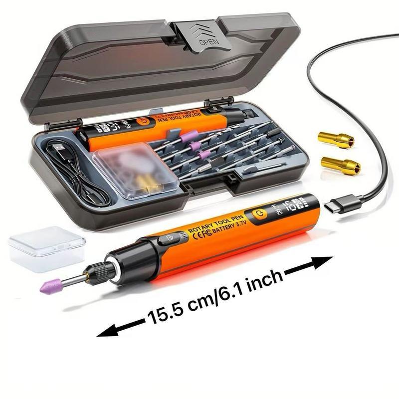 39-piece USB power tool set for polishing, electric angle grinder, cordless drill bit, USB rotary drill kit for polishing and grinding — multiple speeds for wood, metals, and gemstones.