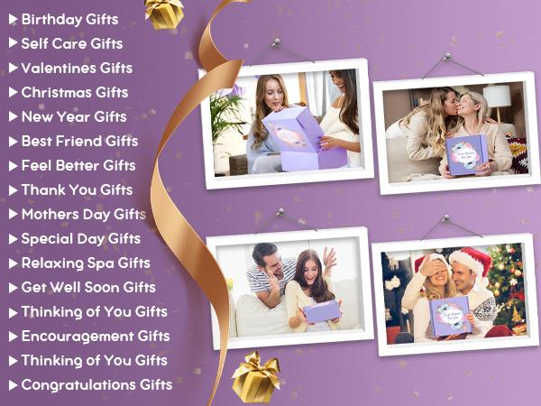 Spa Set for Women, Valentine's Day Gifts for Women Girlfriend Wife,Relaxation Gifts, Birthday Gifts Box for Women, Thinking of You Feel Better Gift for Mom Best Girl Friend Sister Wife Skincare Brush Mirror Cosmetic Luxury Skin Repair Comfort Bath Gel