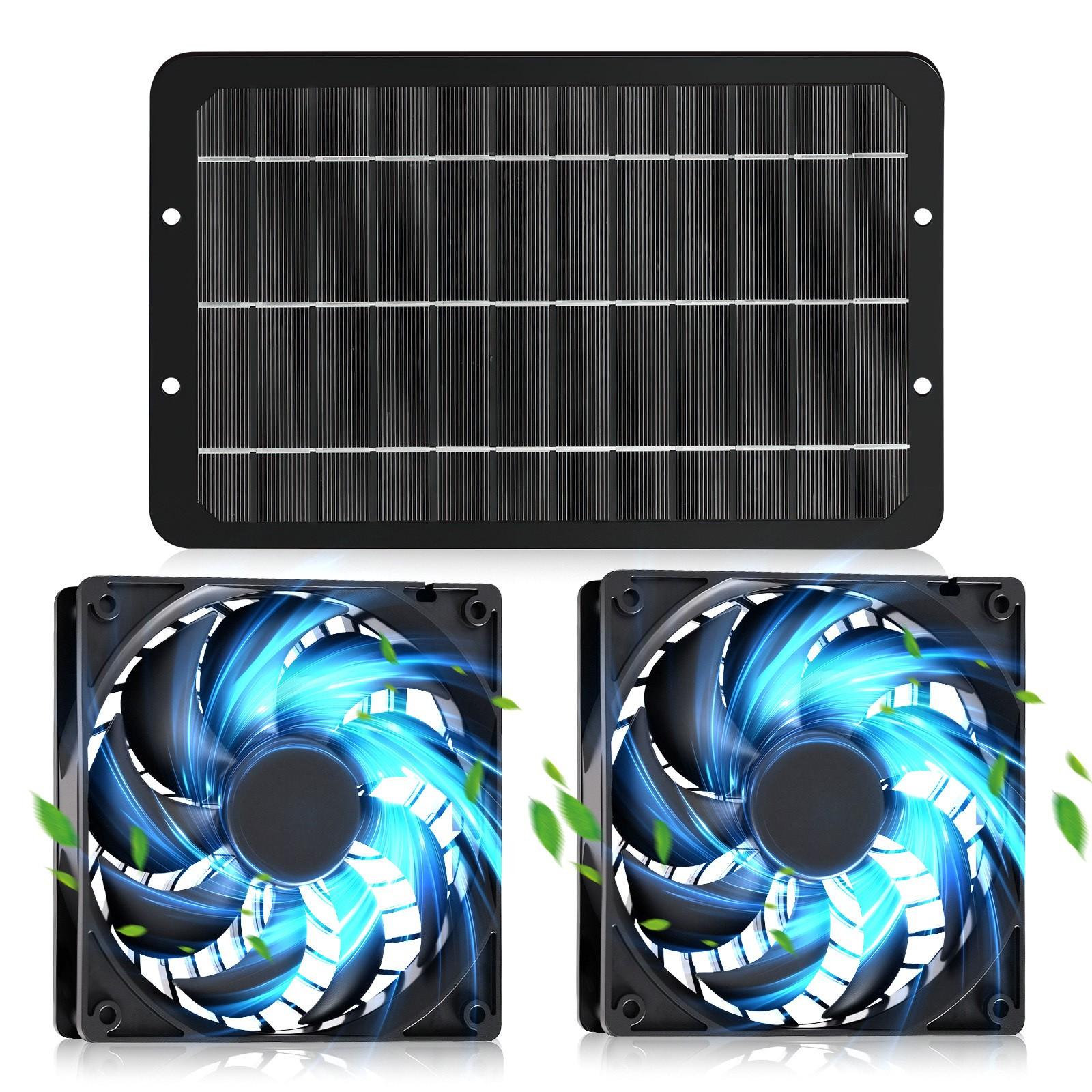 15W Solar Exhaust Fans for Chicken Coop, 3500RPM High-Velocity Solar Panel Kit with Dual , IP65 Waterproof Auto On/ Off Air Ventilation Solar Power for Shed, Greenhouse, Pet Houses, Chicken Coop