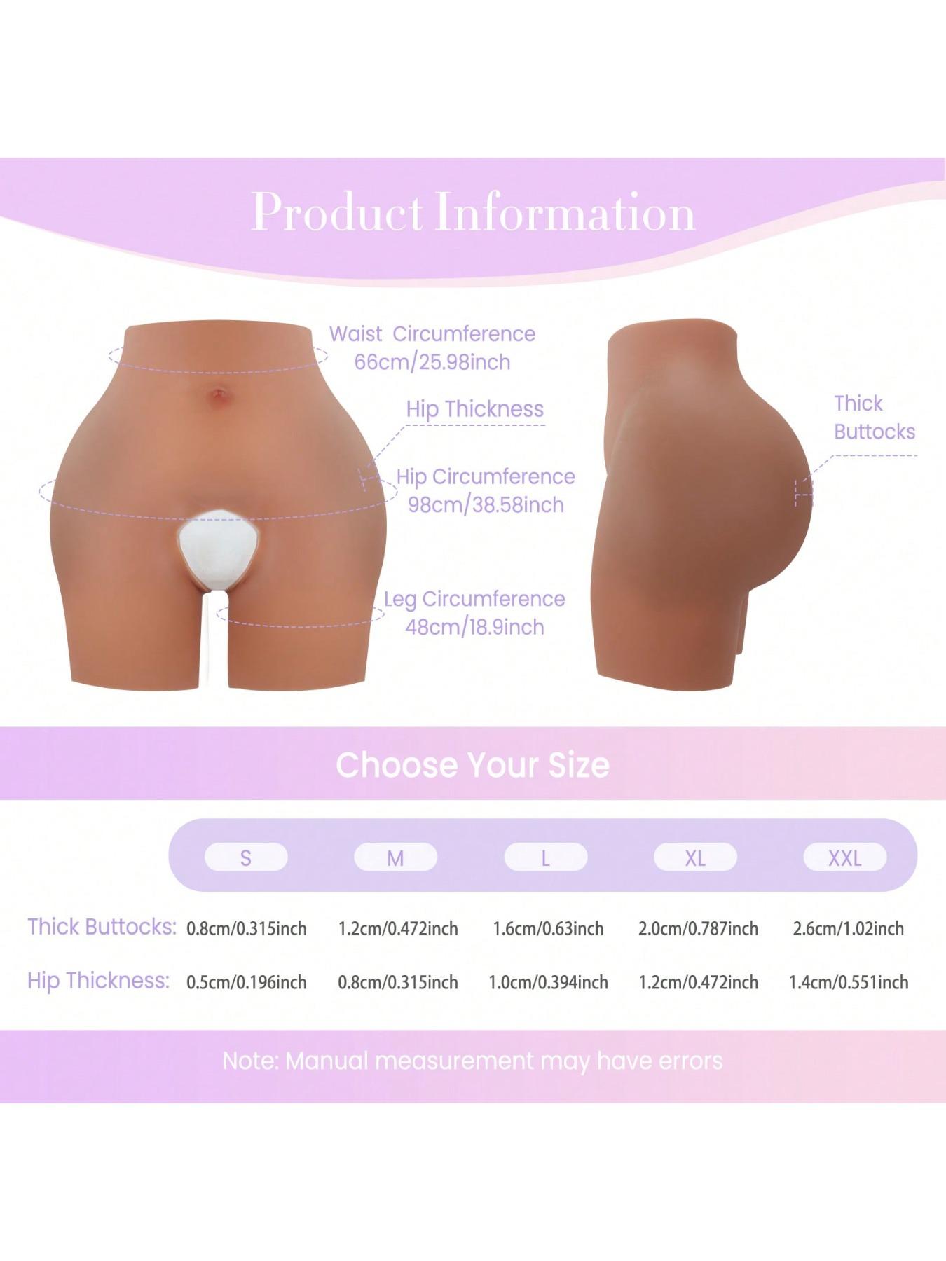 Bestselling European And American Brown Silicone Butt Lifting Open-Crotch Pants, Sexy Realistic Thickened Silicone Fake Buttocks Shapewear To Create Buttock Curves