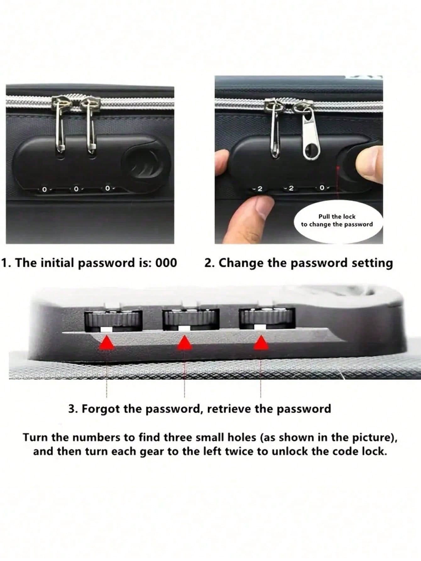 Portable Multifunctional Storage Box, Handheld Combination Lock Pencil Case, Boy Canvas Stationery Box, School Student Large Capacity