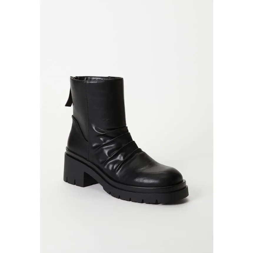 JUSTFAB Women's Platform Combat Ankle Boots Chunky Block Heel Lug Sole Faux Leather Booties with Back Zipper  Women's Fashion, chunky sole boots Shoes For Women, Modern Boot