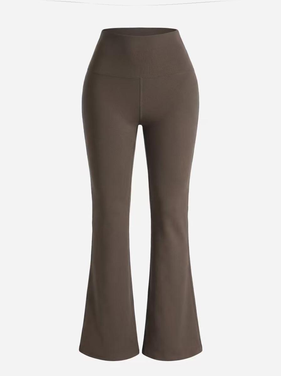 Women's High-Waisted Yoga Flare Pants, Athleisure Pants, Sporty Fitted Design, Thick Fabric, Loose Leg, Pocket Detail, Ideal for Outdoor Fitness, Athleisure Fitness Leggings