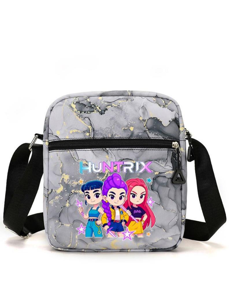 New K-Pop Demon Hunters Print Shoulder Bag, Fashion Casual Versatile Crossbody Bag, Student Bag, Daily Commute Cute Large Capacity Women's Bag, Cross Body Bags