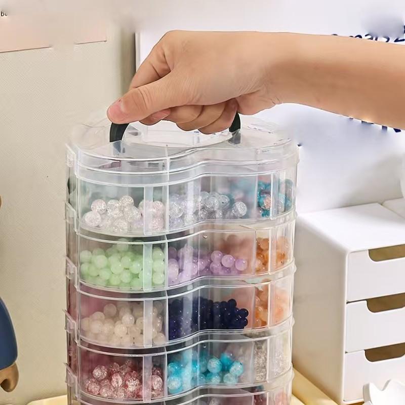 Large Capacity Earring Storage Box, Jewelry Organizer with Compartments, Sparkly Rhinestone and Bead Holder, Essential Jewelry Case