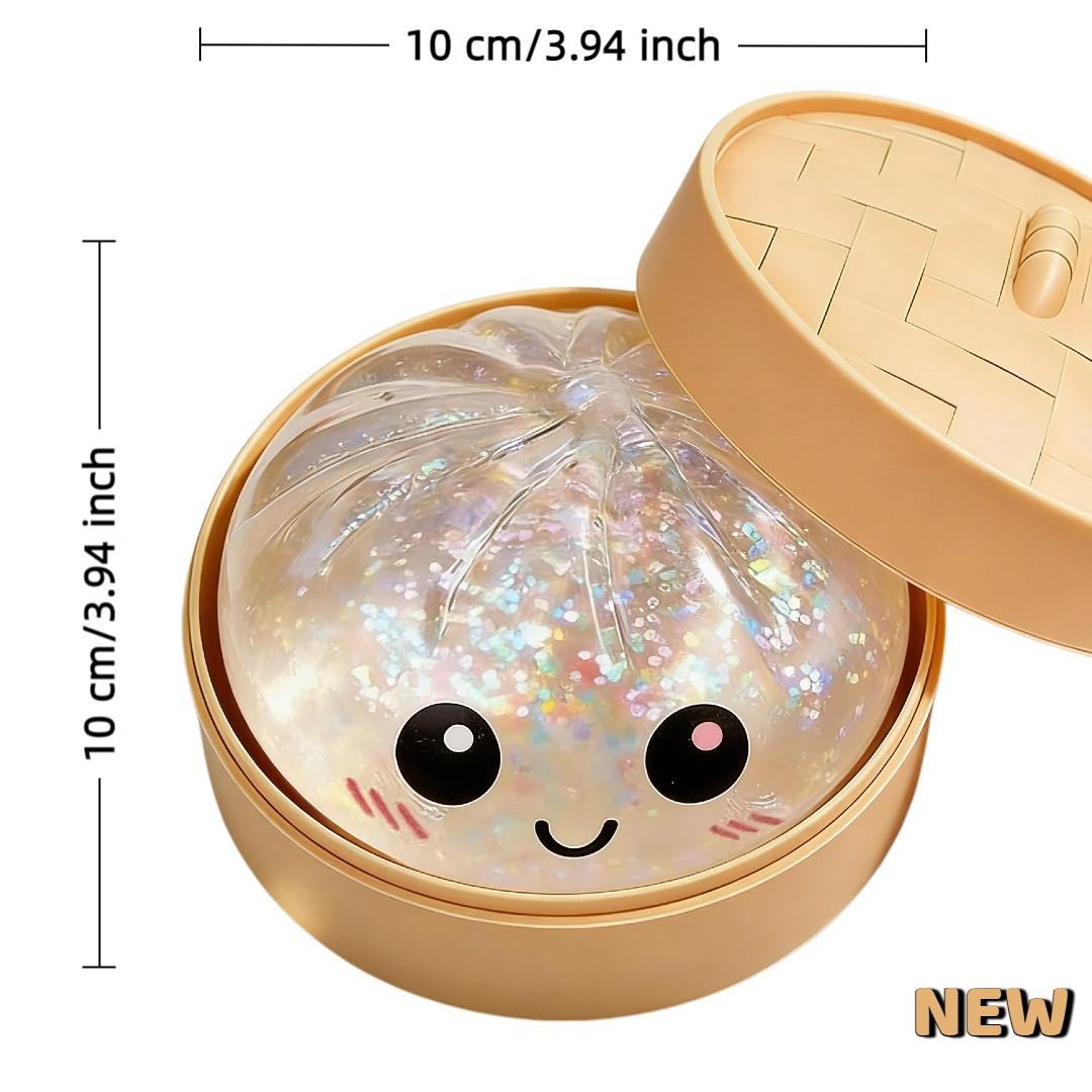 Crystal Slime Dumpling Squishies - Glitter Dumpling Stress Balls, Fidget Sensory Toy, Easter Basket Stuffers, Stocking Stuffers