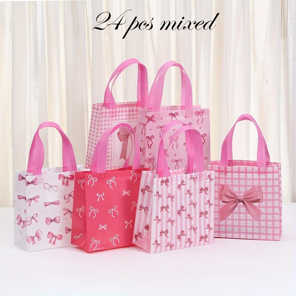 12/24pcs Beautiful Gift Bags with Handles incl. Reusable & For Presents of Any Birthday, Weddings, Valentine's Day,Mothers Day & Other Occasion Variety Bag Wedding Party Packaging