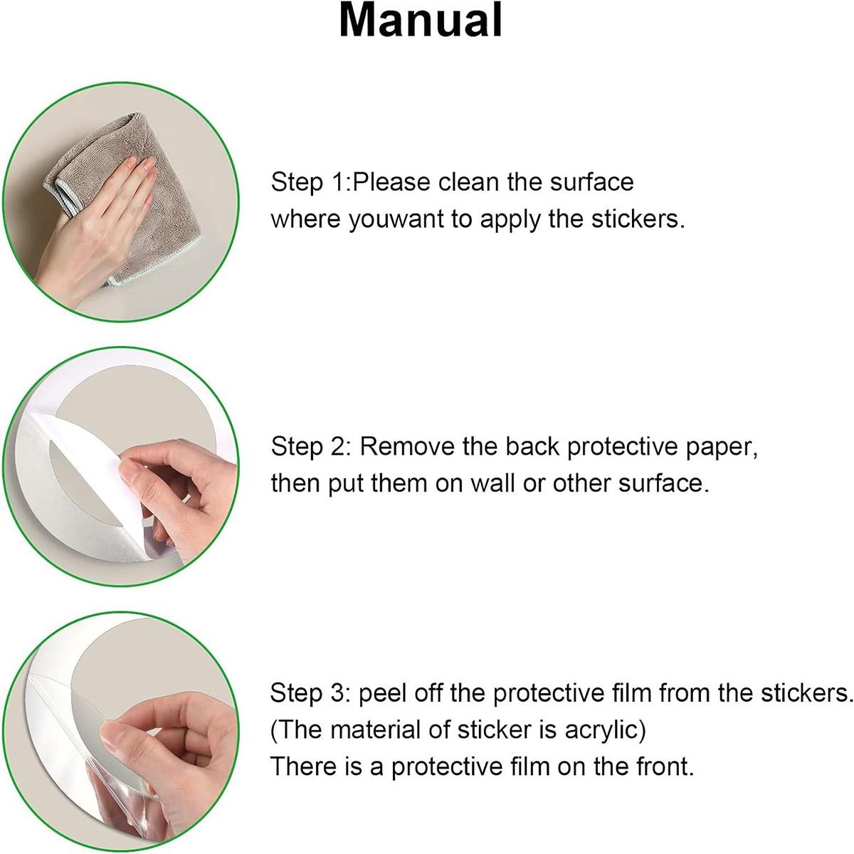 24-Piece Acrylic Circle Mirror Wall Stickers, Self-Adhesive Removable Dot Mirrors, Living Room Bedroom Decor, Easy to Install