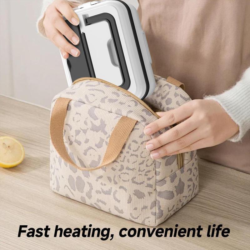 Adult Wireless Electric Heating Lunch Box, 8000mAh Rechargeable Timer Automatic Heating Lunch Box, 1L Portable Self-Heating Food Warmer With Fork And Spoon And Insulated Carrying Bag, Suitable For Office, Picnic, Car And Travel Outdoor Use