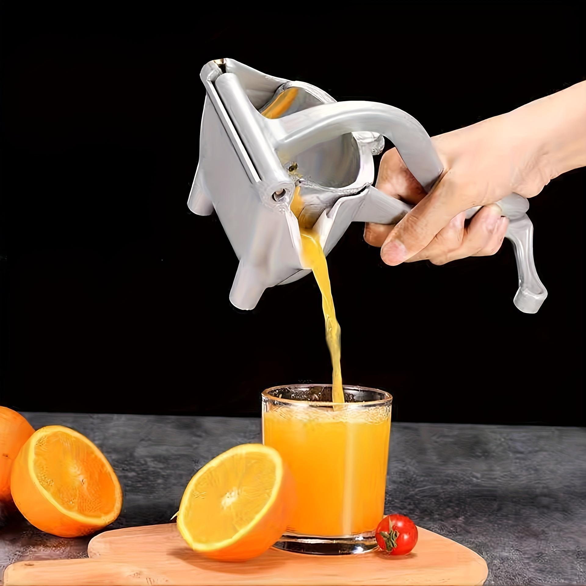 Large Stainless Steel Manual Citrus Juicer, Multi-Functional Hand Press for Lemon, Pomegranate, Ideal for Home Kitchen, Party, Bar
