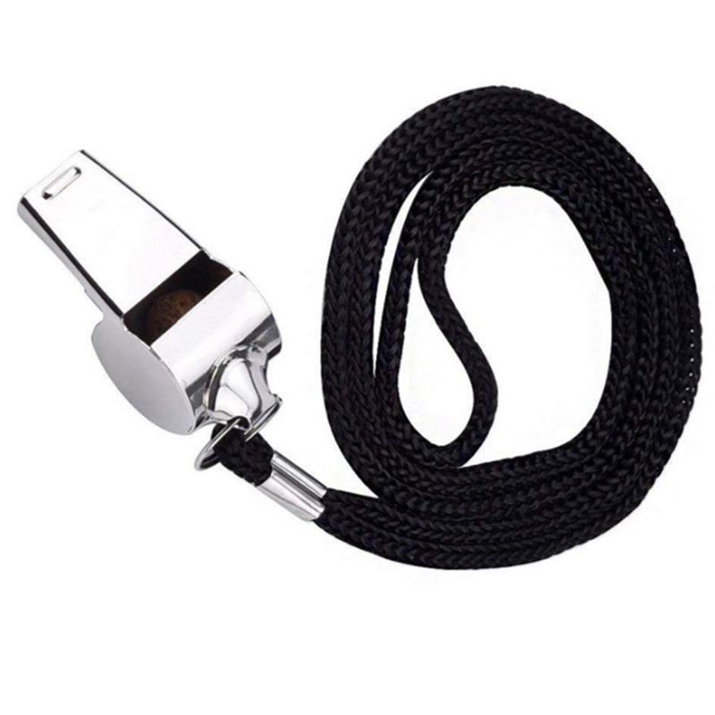 Stainless Steel Mini Whistle First Aid Whistle Soccer Football Basketball Volleyball Hockey Baseball Sports Referee Whistle Survival Outdoor Volleyball Gear