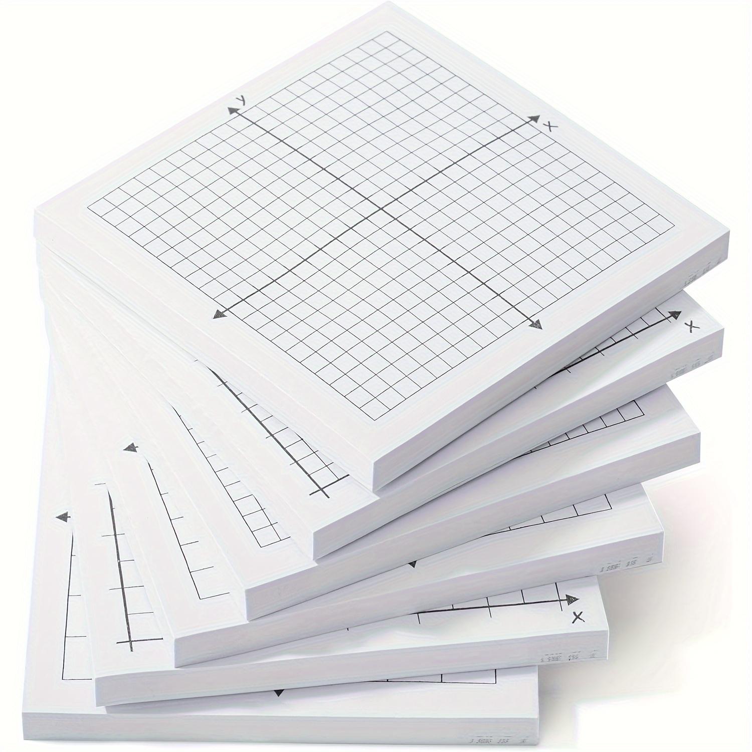 Graph Paper Notepad, 6 Counts/set Mini Compound Board Sticky Mesh Notepad, Various X Y Coordinate Mesh Notepads for Office School Supplies