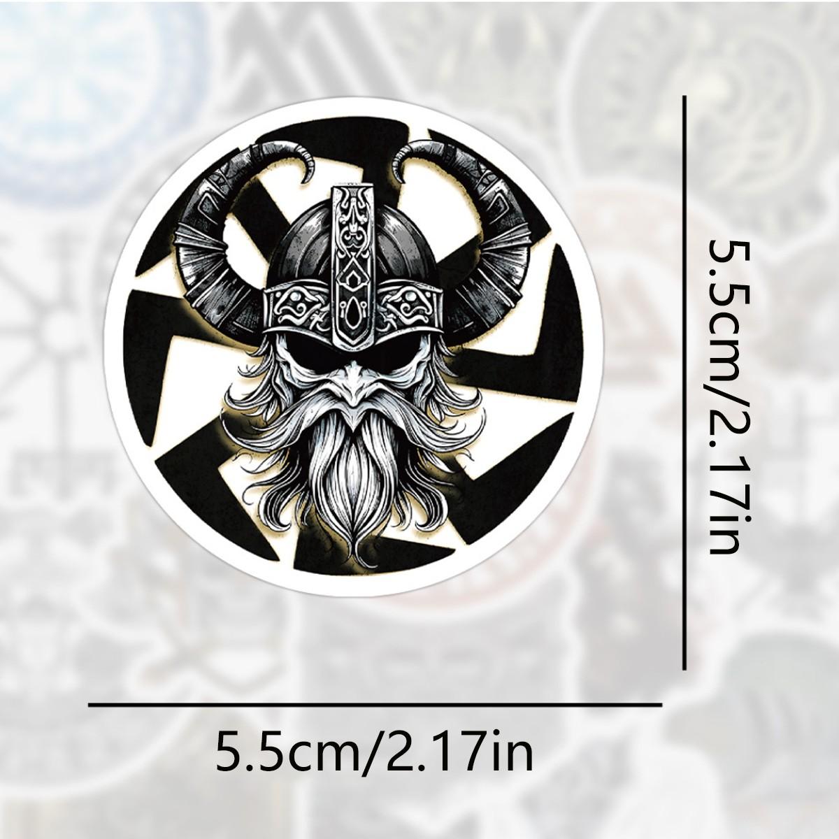 1Pc 50PCS Norse Viking Style Stickers Warrior Rune Myth Aesthetic Waterproof Vinyl Decals Cool Graffiti Sticker Pack for Laptop Water Bottle Phone Case Helmet Skateboard DIY Decor Gift for Men Teens Spring Summer Travel Outdoor Accessories