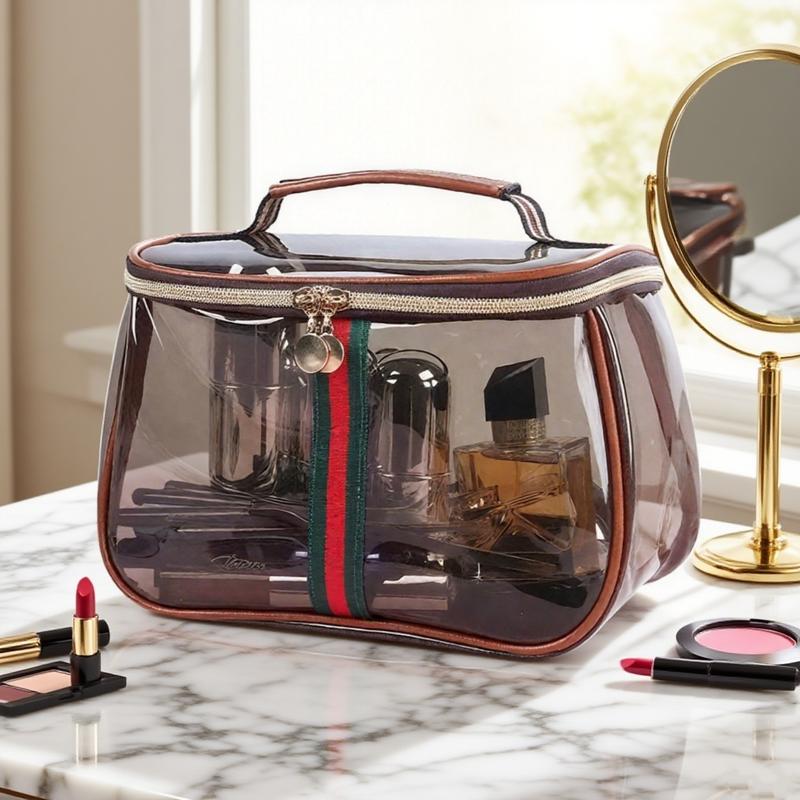 New waterproof PVC storage bag, widened handle design, no hand tightness, fashionable, light luxury and high-end storage, portable multi-functional fitness, swimming and bathing storage, Travel Cosmetic Bag