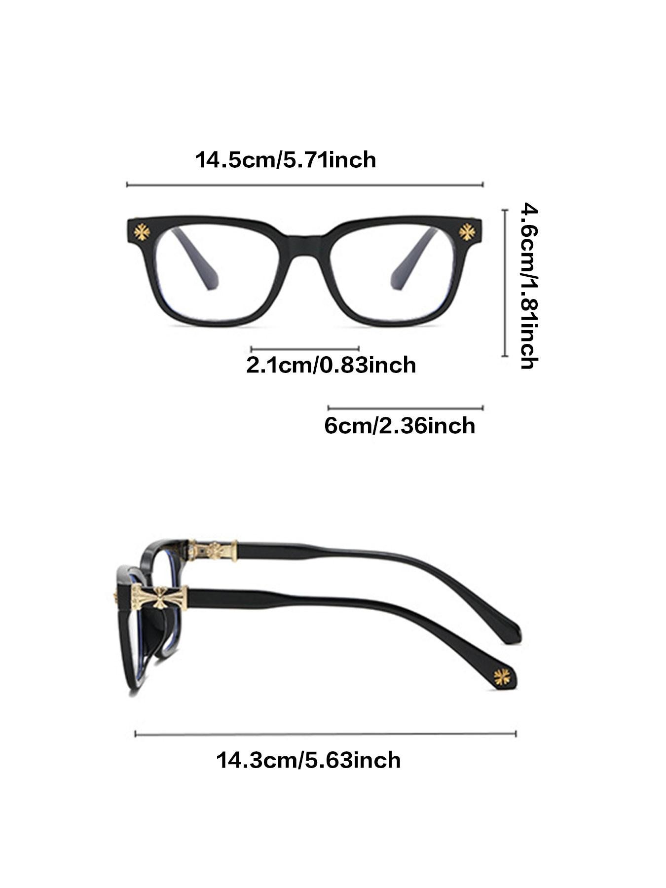 3PCS New Square Glasses, High Quality Eyewear, Unisex, Stylish Light Luxury Elegant Artsy Business Style Frames, Multiple Styles Available, Perfect Gift for Him, Suitable for Daily Wear and Decorative Photography Glasses, Square Frame Eyeglasses