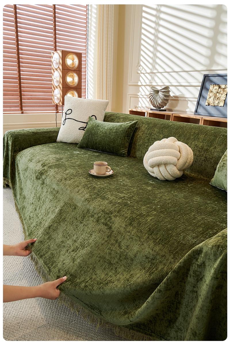 Budget-Friendly Vintage American Country Style Chenille Sofa Cover | Fine Texture Sofa Pad Cat-Scratch & Stain-Proof | Multiple Colors & Sizes Sofa Slipcover | Living Room/Bedroom/Office Universal | Pet-Friendly All-Season Usable, Sofa Couch Covers