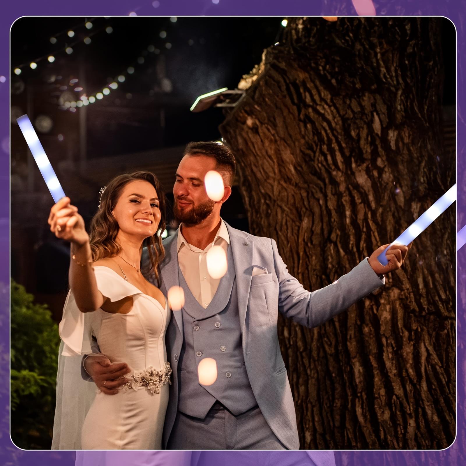 MICRENCY LED Foam Light-Up Wand - White Glow Party Accessories, Bonfire & Anniversary Event Lighting, Birthday Home Supply Gift