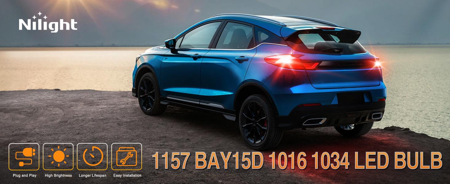 Nilight 57LED 1157 Red 2057 2357 BAY15D 7528 LED Bulb (Pair) Lighting #FathersDayGift Nilight 57LED 1157 Red 2057 2357 BAY15D 7528 LED Bulb (Pair) Lighting #FathersDayGift