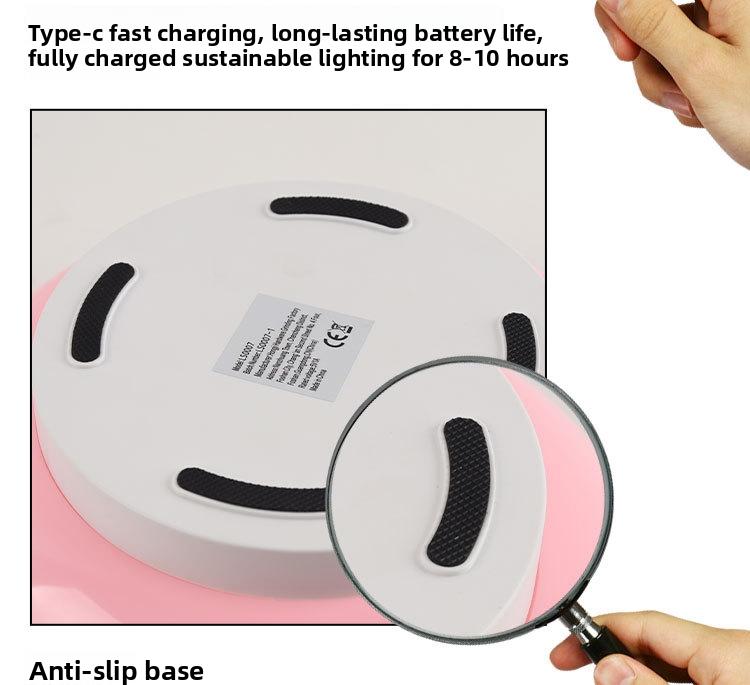 Modern Minimalist Donut Table Lamp, Rechargeable Three-Tone Dimmable RGB Wall Light, Bedroom Bedside Desk Hallway Ambiance Nightlight