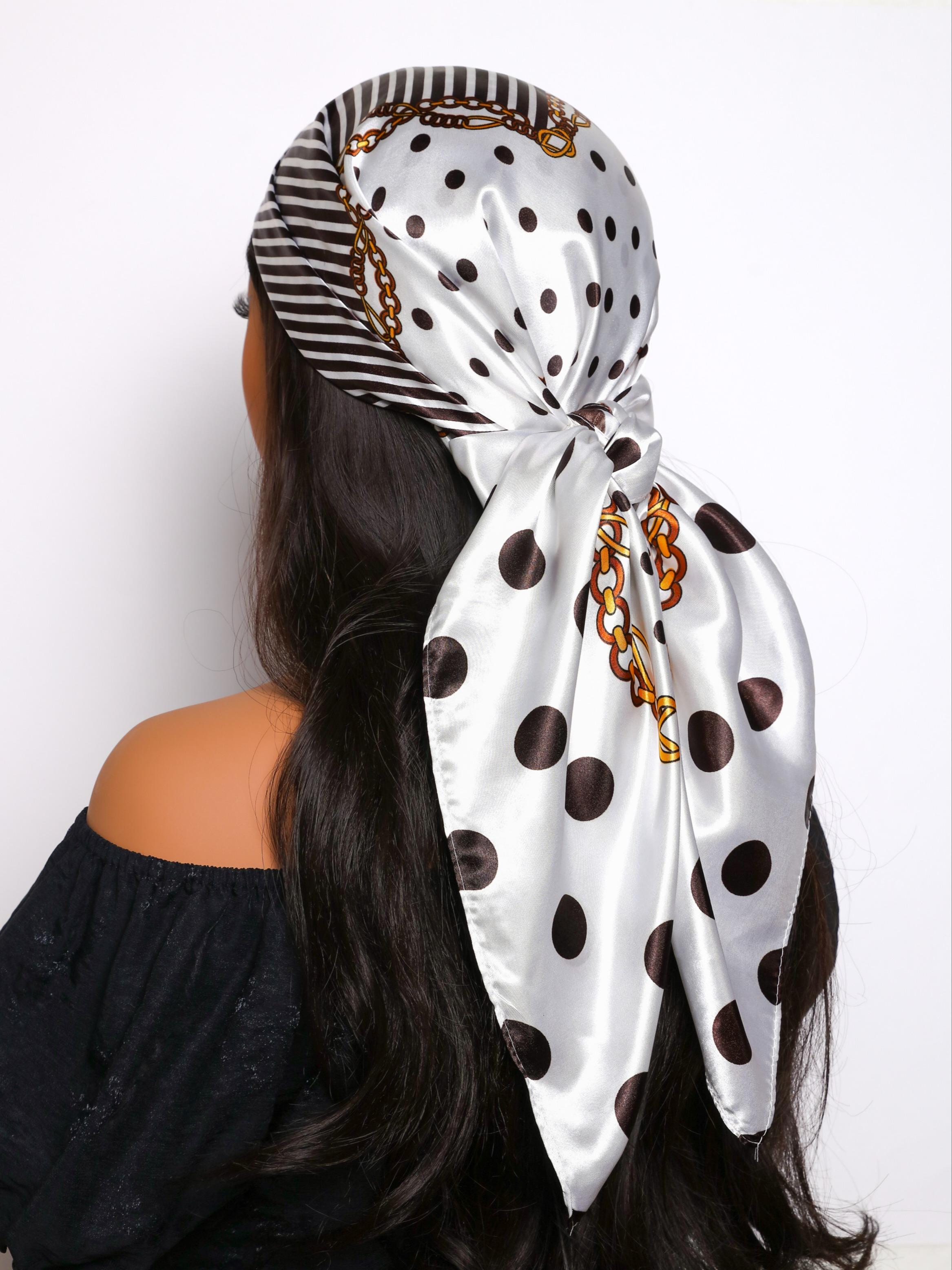 Women's Elegant Leopard Print Square Scarf, Soft Comfortable Multifunctional Scarf, Fashionable Hair Accessories for Women & Girls