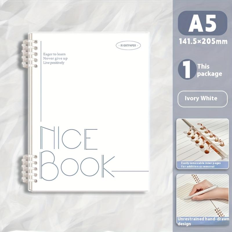 5-Piece Set Includes Spiral Notebook + 4 Pens A5 Ring-Bound Notebook 60 Sheets/120 Pages Thick Color-Coded Pages Ideal for College Diary Notes Travel Diary Notebook Spiral Notebook Journal
