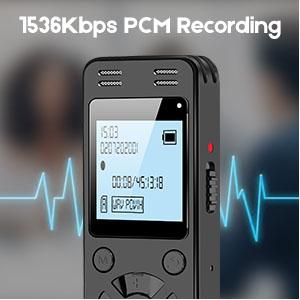 64GB Digital Voice Recorder for Lectures Meetings - 4648 Hours Voice Activated Recording Device Audio Recorder with Playback, Password