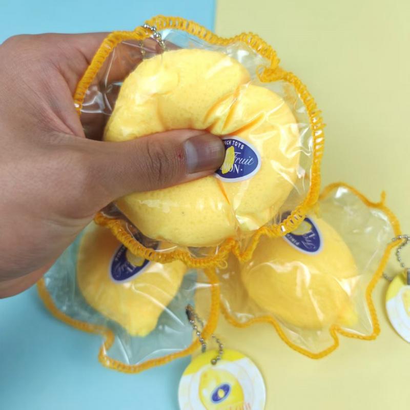 Stitched Lemon Squishy, Stress Relief Toy, Desk Pet Toy, New Fruit Squishy, Decompression Toy, Squeeze Toy, Fidget Toy, Anxiety Relief, Portable Relax Toy