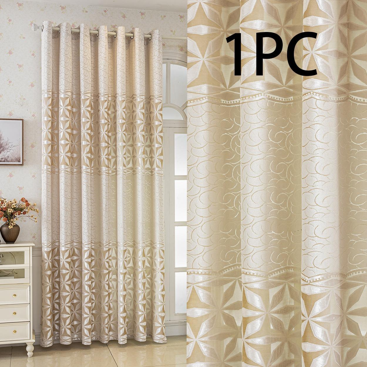 1pc Geometric Pattern Window Curtain Panel, Easy Install Curtain, Modern Grommet Privacy Curtain for Living Room, Balcony, Bedroom and Restaurant, Home Decorative