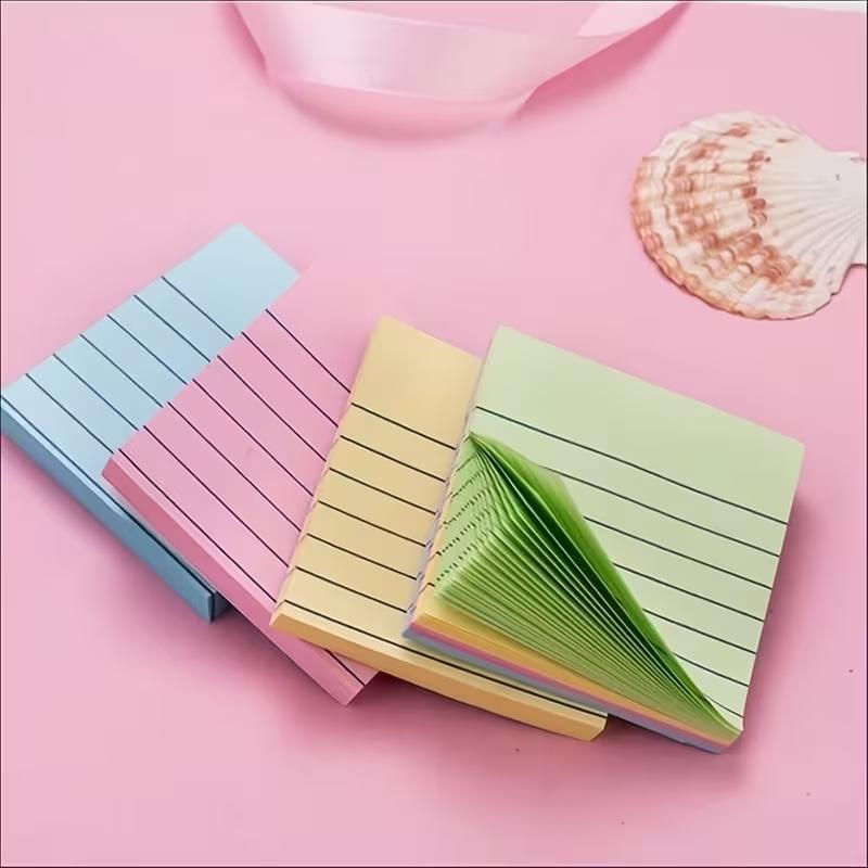 100pcs Colorful Thick Sticky Notes, Creative Memo Pad, Four Colors Available, Tear-Off Notepad, Office & Home Use, Space-Saving, Strong Adhesive