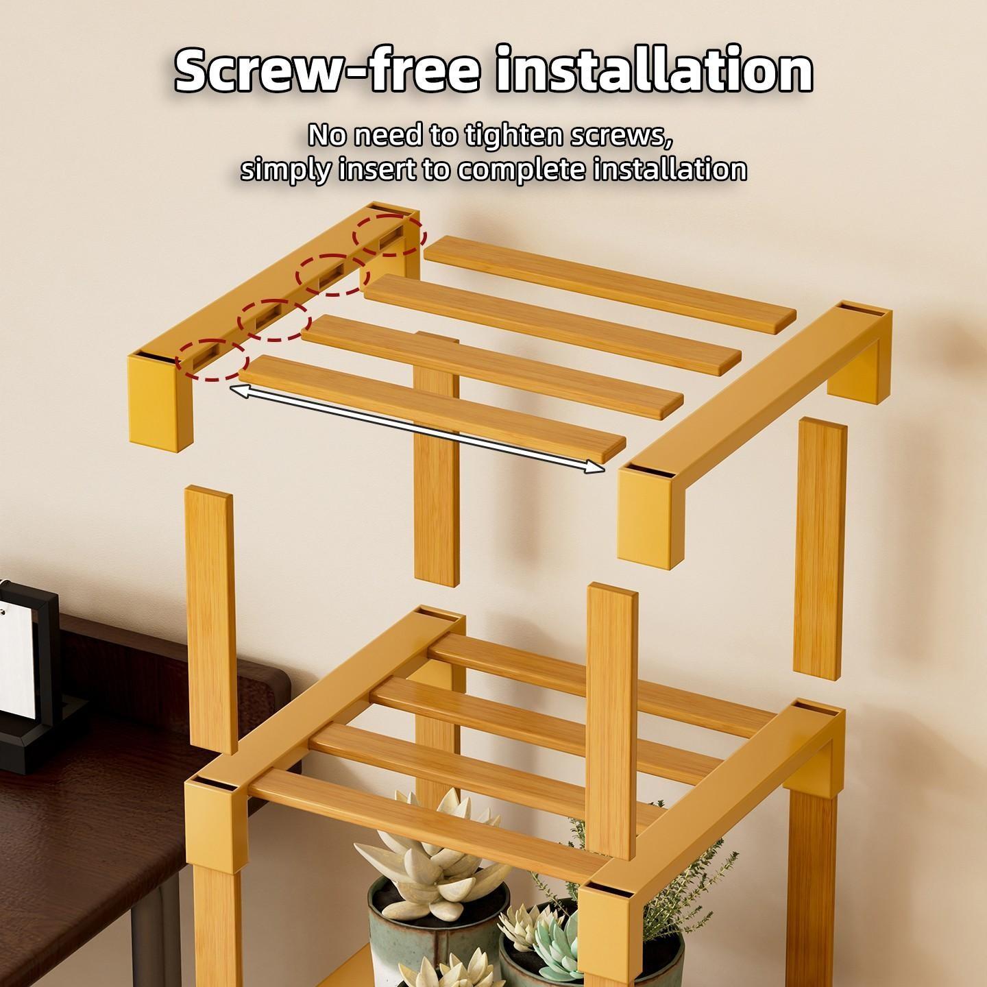 Multi-Layer Simple Storage Rack, Small Narrow Multi-Tier Shoe Rack, Vertical Shoe Rack, Space-Saving Bamboo Storage Shelf for Home, Dormitory, Corner, Shoe Rack Tower