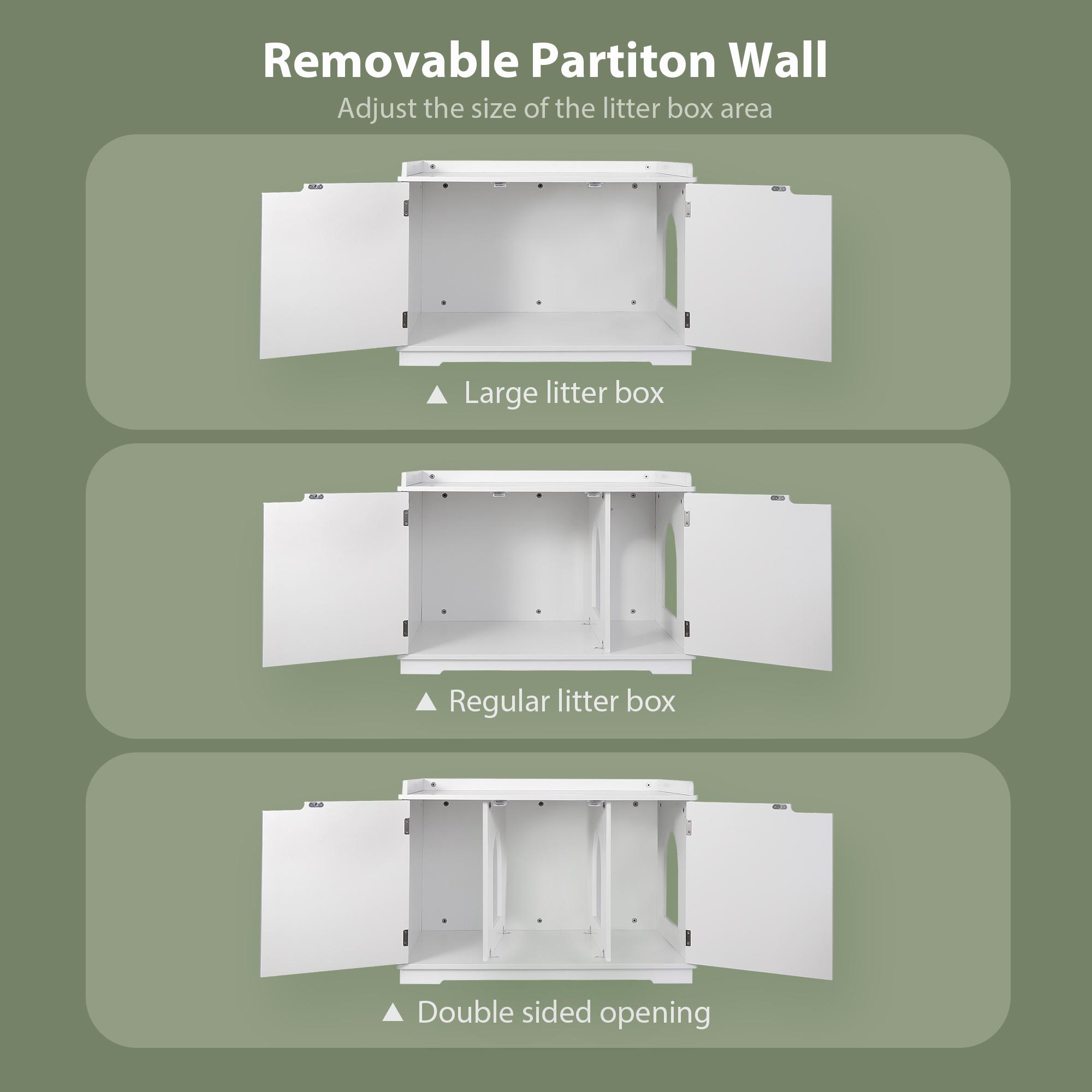 Pet Republic 20-in/ 30-in White Cat Litter Box Furniture Pet Cat Washroom Hidden Enclosure House & End Side Table