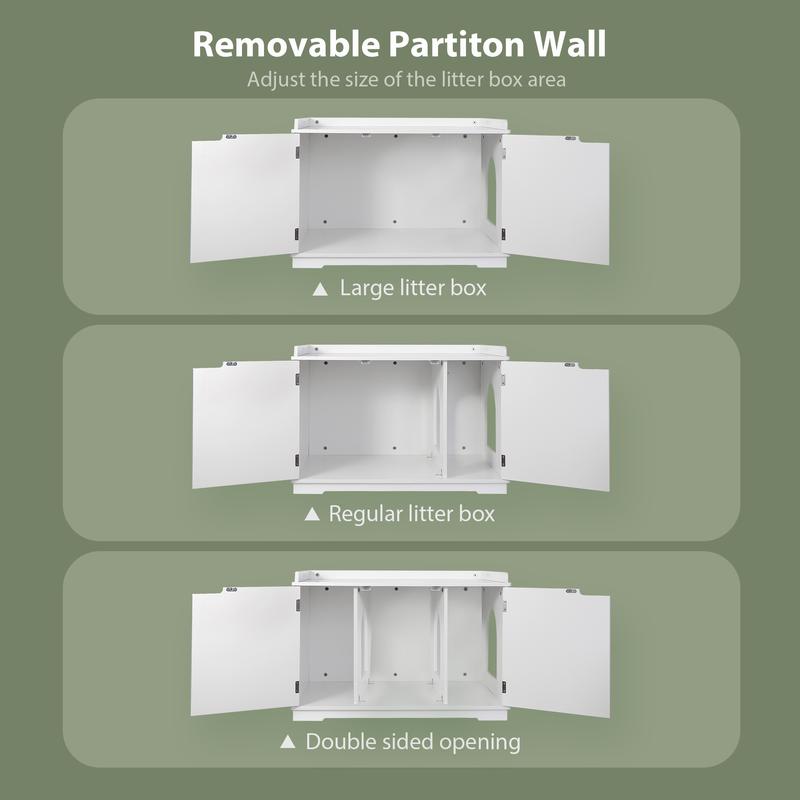 Pet Republic 20-in/ 30-in White Cat Litter Box Furniture Pet Cat Washroom Hidden Enclosure House & End Side Table