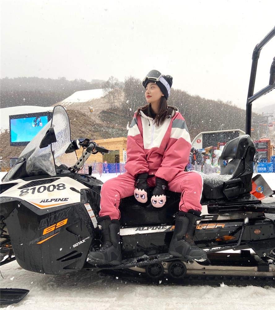 YEEFINE Women's Waterproof Ski Jackets Pants Set, Men Windproof Ski Suit Set, Adult Slim Hooded Raincoat Jacket for Hiking & Winter Activities